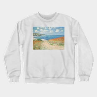 Path in the Wheat Fields at Pourville by Claude Monet Crewneck Sweatshirt